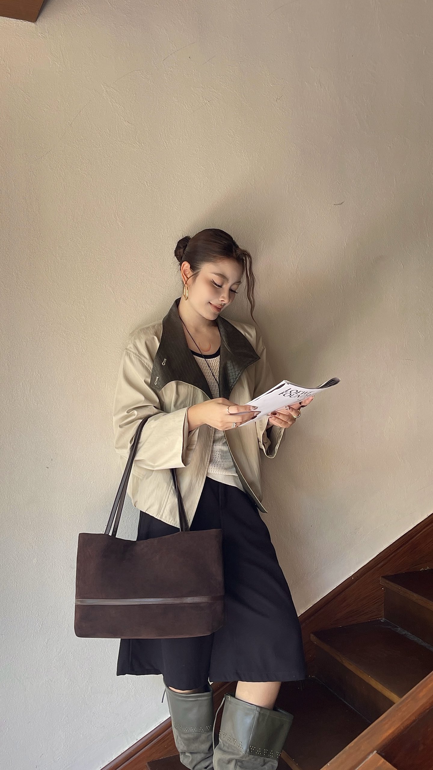 스웨이드숄더백